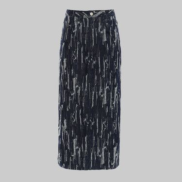 Spring Summer Denim Skirt Women High Waist A Line Skirt Mid Length Slimming Office Lady Sheath Skirt